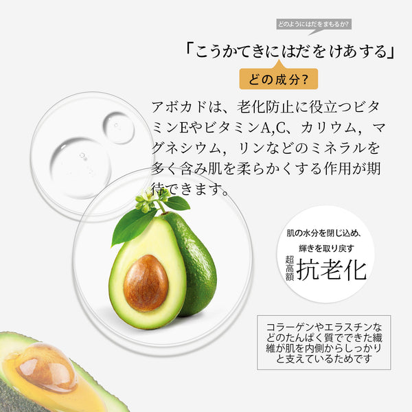 MITOMO  ナチュラルアボカドシードクリーニングフェイシャルエッセンスマスク- アボカドの恵みで健康的な美肌を手に入れよう!【MTSS00512-B-3Jx003】