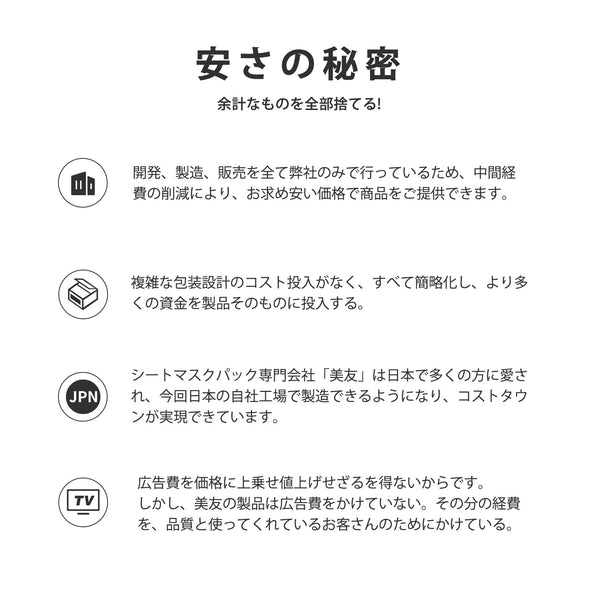 MITOMO <日本製＞ ヒアルロン酸シカ ウィークリー マスクパック 7 - 日本製の高品質基準に基づいた信頼性抜群の保湿マスク【CCSA00001-B-100】