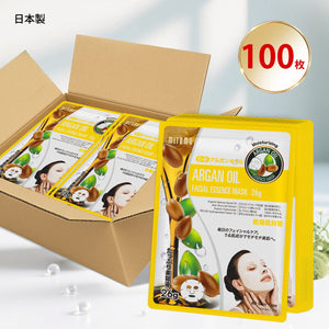 MITOMO<日本製＞アルガンオイルエッセンスマスク/100枚 - 深い潤いで美しい肌へ【MTSS00516-C-0x010】