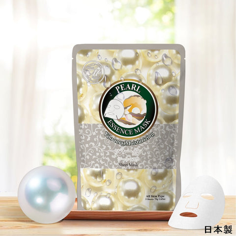 MITOMO <日本製＞ナチュラルパールブライトニングフェイシャルエッセンスマスク - 肌を明るく輝かせる!ルビーパワーとアロエエキスで若々しい肌へ【MTSA00605-E-0】