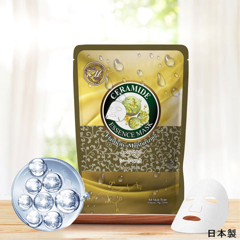 美肌の秘密！MITOMO ナチュラルセラミド弾性保湿フェイシャルエッセンスマスク<日本製＞【MTSA00605-E-3】