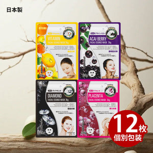 MITOMO  /スキンケア美容フェイスマスクセット/12枚入り/肌荒れ改善：高濃度保湿成分で潤い補給、柔らかな肌へ導く <日本製＞　【TKMT00006-08-012】